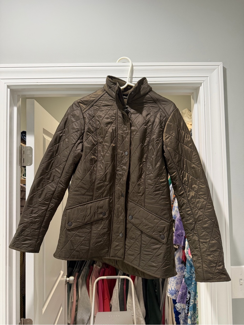 Barbour Quilted Brown Diamond-Pattern Jacket